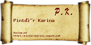 Pintér Karina névjegykártya